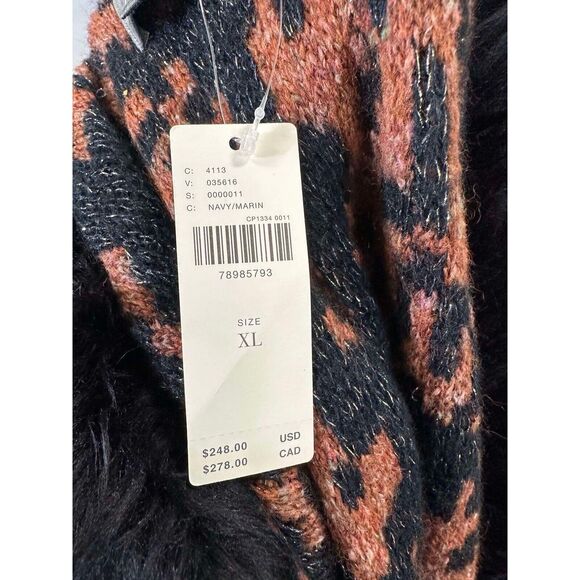 NWT Anthropologie Jacquard Cardigan Sweater in Navy/Marin size X-large - Picture 11 of 11
